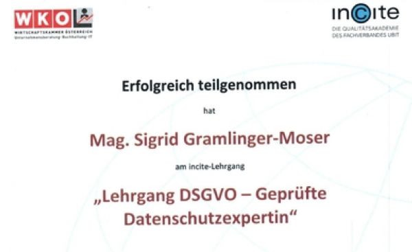 DSGVO Lehrgang Sigrid Gramlinger-Moser